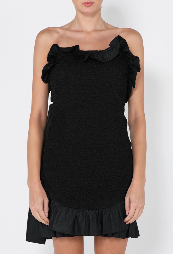 Saint Laurent Strapless Taffeta Ruffled Dress, 1987 - 3