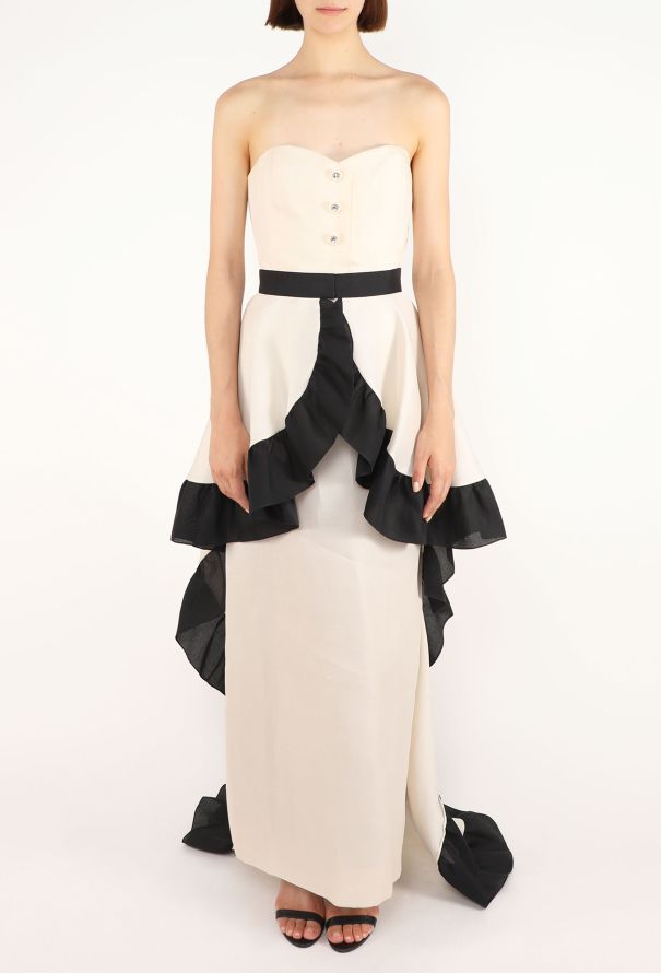 Givenchy Bicolor Silk Piqué Cape Ensemble, 1980s - 8