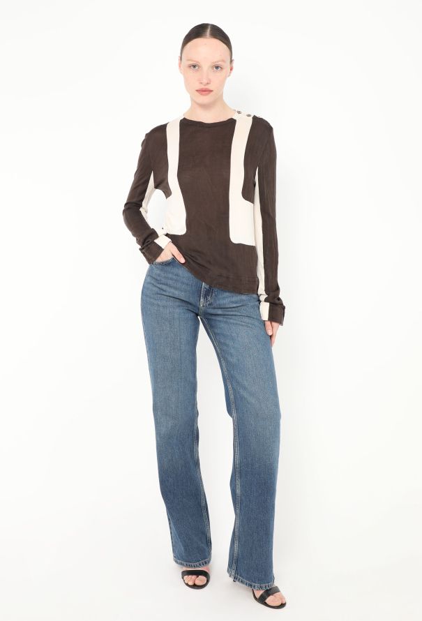 Balenciaga F/W 2005 Bicolor Silk Knit Top - 4