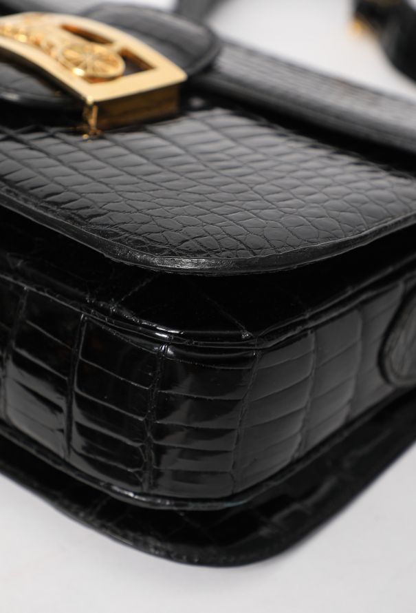 Céline Vintage Crocodile Calèche Bag - 9