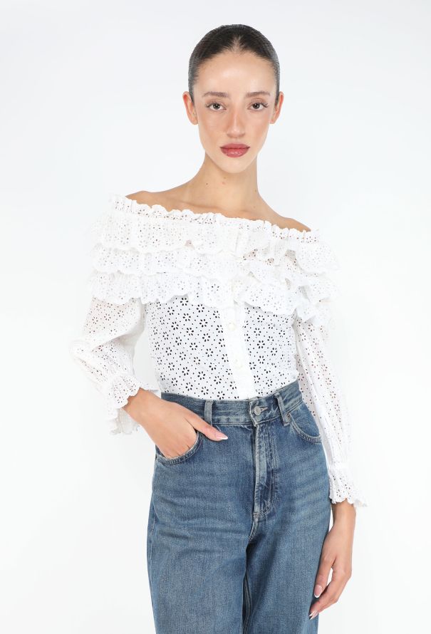 Chanel S/S 2001 Broderie Anglaise Blouse - 2