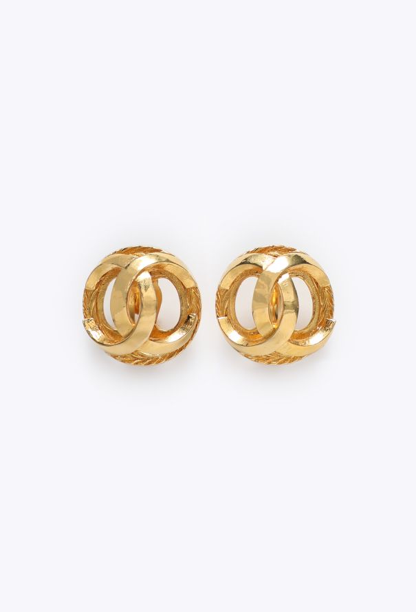 Chanel '80s Sculpted 'CC' Earrings - 1