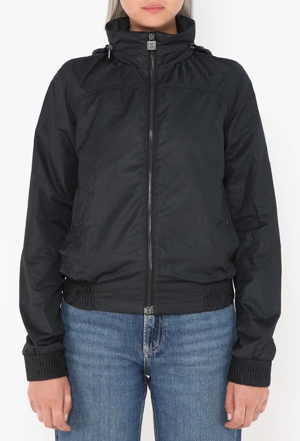 Chanel Embossed Nylon Bomber Jacket - 1