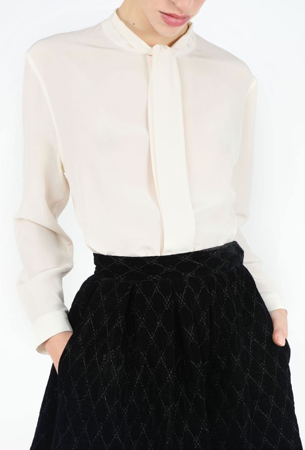 Saint Laurent RARE F/W 1977 Russian Quilted Velvet Skirt - 4