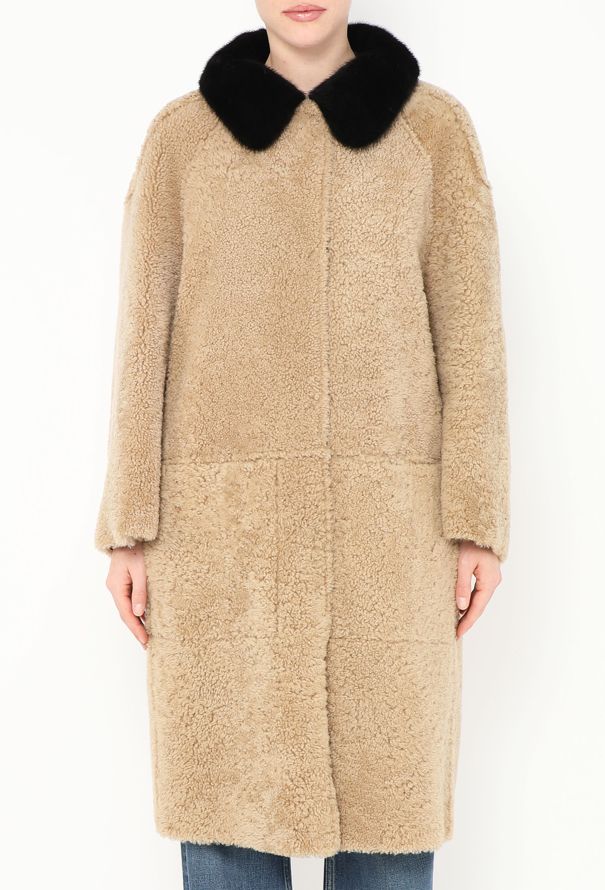 Prada 2018 Shearling Fur Collar Coat - 4