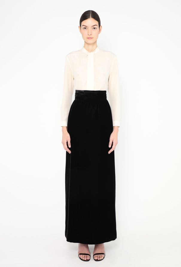Saint Laurent Late '70s Velvet Maxi Skirt - 1