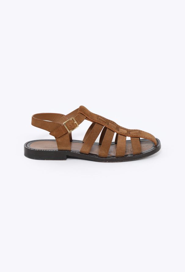 The Row 2024 Pablo Suede Fisherman Sandals - 1