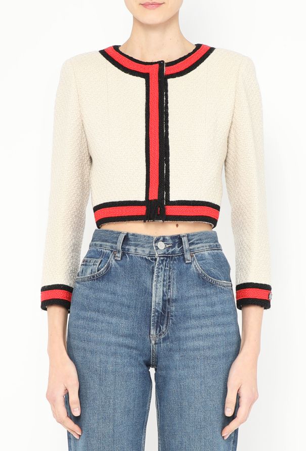 Chanel CAMPAIGN F/W 2001 Bouclé Trim Jacket - 1