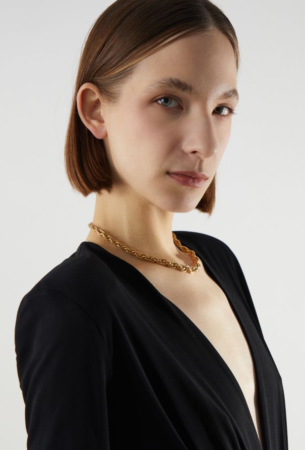 Vintage Fine Jewelry 18K Yellow Gold Woven-Link Necklace - 2