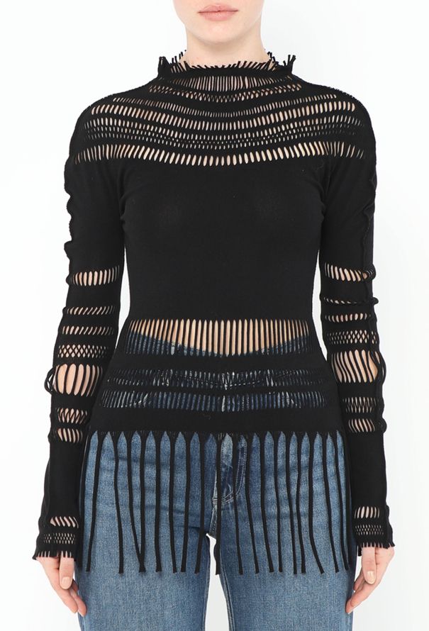 Issey Miyake Misty Cut-Out Fringe Top - 2