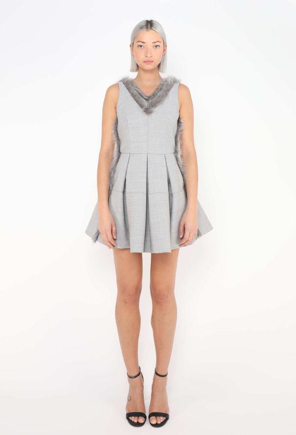 Loewe 2019 Fur Trim Babydoll Dress - 2