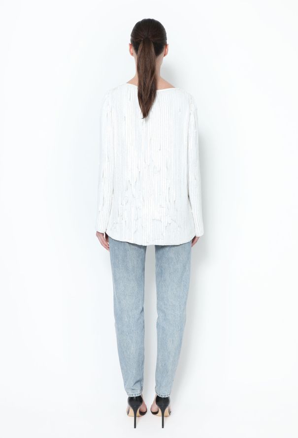 Saint Laurent Resort 2014 Sequin Silk Top - 4