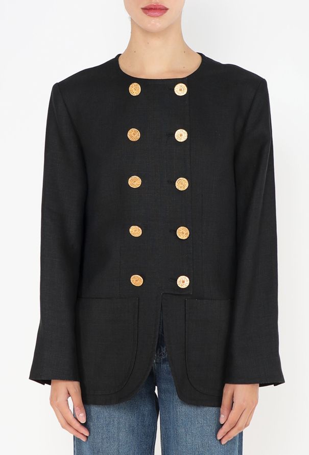 Saint Laurent Vintage Double-Breasted Military Blazer - 4