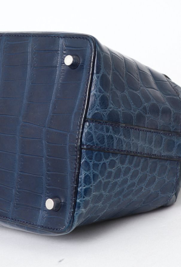 Hermès Matte Bleu Saphir Niloticus Crocodile Toolbox 20 Bag - 10