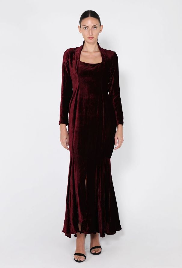 Romeo Gigli Velvet Fluted Gown, 1995 - 3