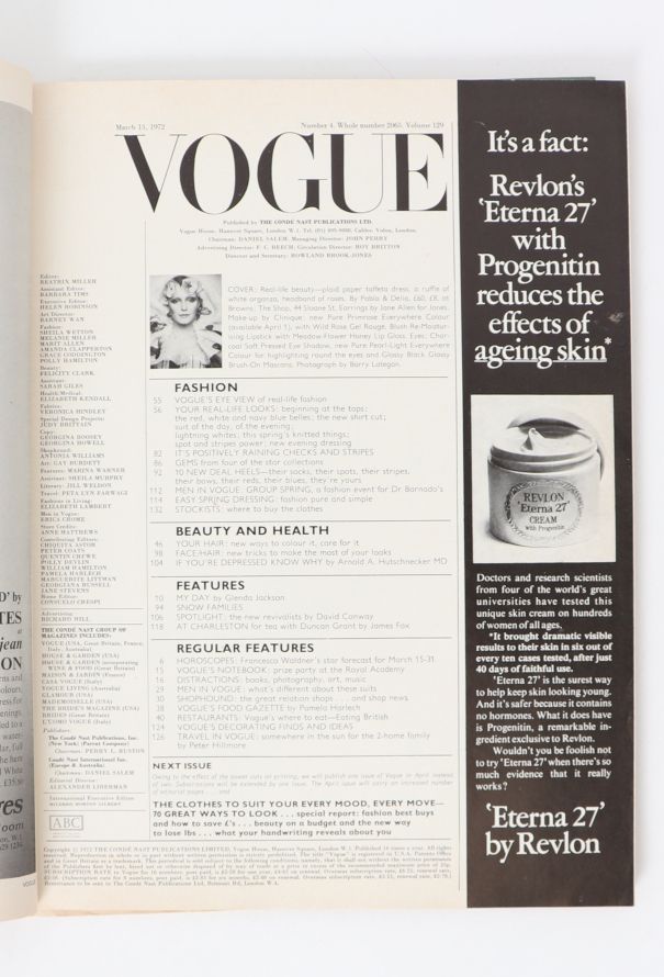 VOGUE UK 1972 Cecil Beaton Issue Trio - 6 VOGUE UK 1972 Cecil Beaton Issue Trio - 6