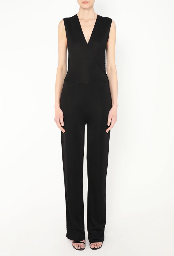 Chloé Woven Trim Ribbed Jumpsuit - 2