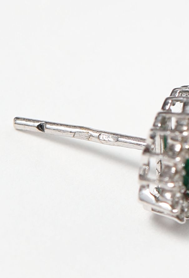 Modern Fine Jewelry 18k White Gold, Diamond & Emerald Earrings - 5 Modern Fine Jewelry 18k White Gold, Diamond & Emerald Earrings - 5