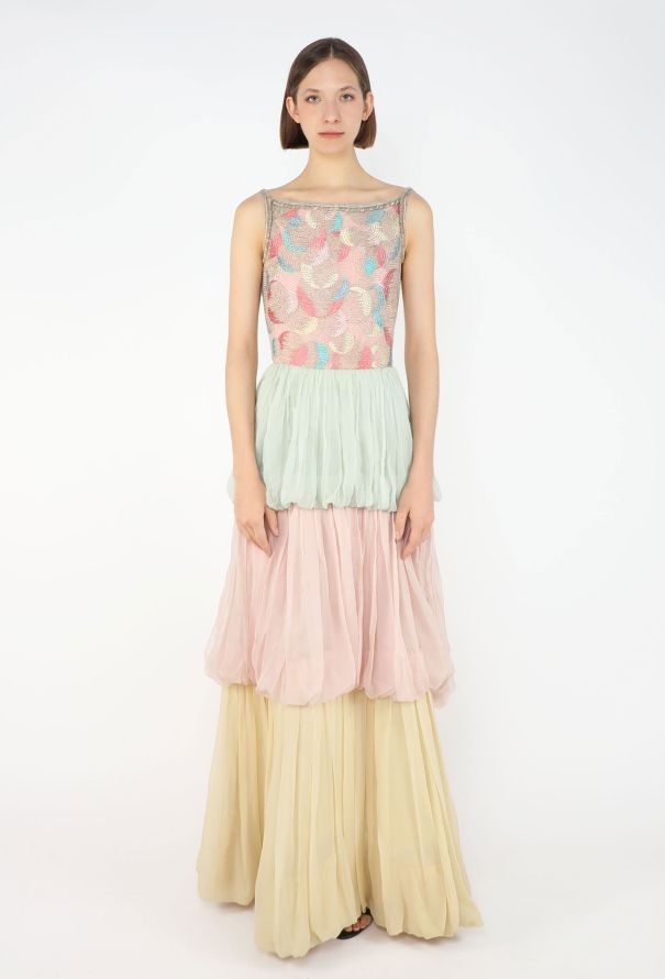 Chanel Couture Hand-Embroidered Chiffon Gown, 1978 - 2