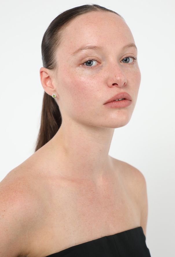 Modern Fine Jewelry 18K White Gold & Peridot Stud Earrings - 4