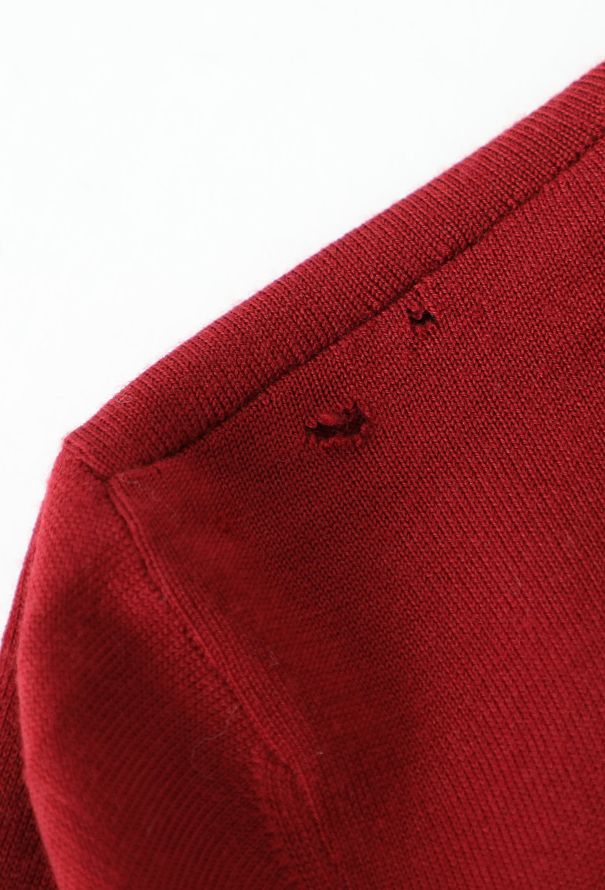 Loewe S/S 2015 Burgundy Leather Trimmed Knit - 6 Loewe S/S 2015 Burgundy Leather Trimmed Knit - 6