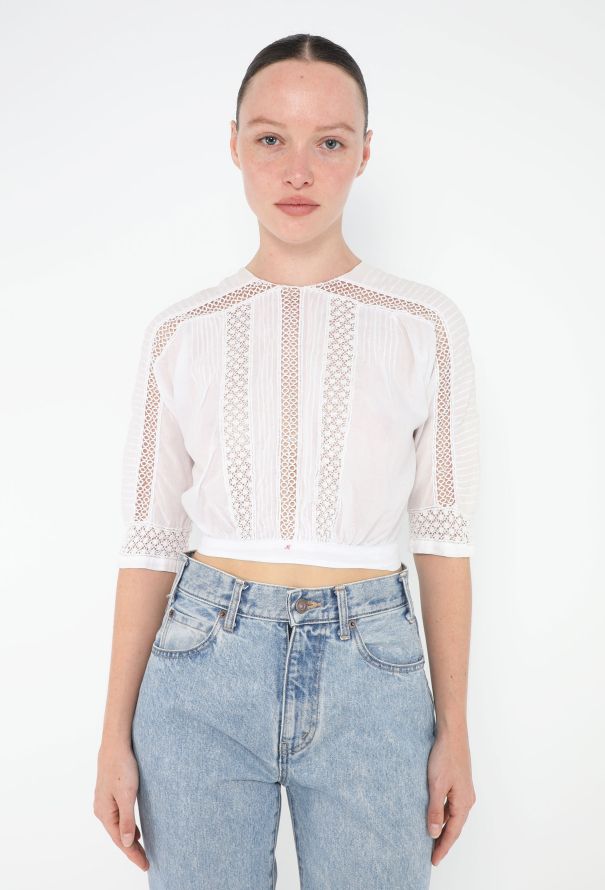 Antique Lace Trim Pintuck Top - 3 Antique Lace Trim Pintuck Top - 3