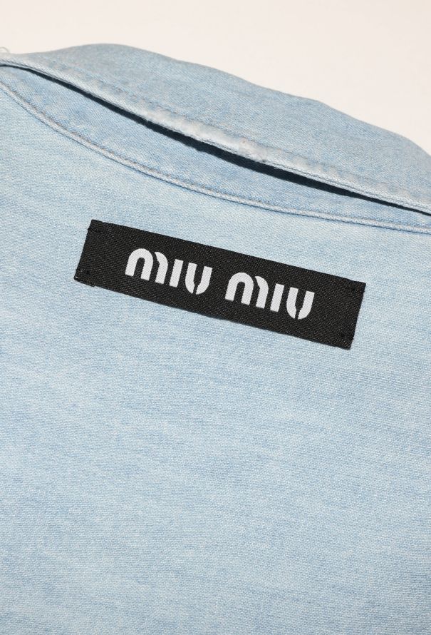 Miu Miu Denim Smock Maxi Dress - 7 Miu Miu Denim Smock Maxi Dress - 7