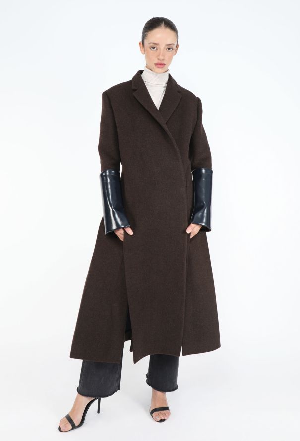 Céline F/W 2011 Leather Trim Riding Coat - 3