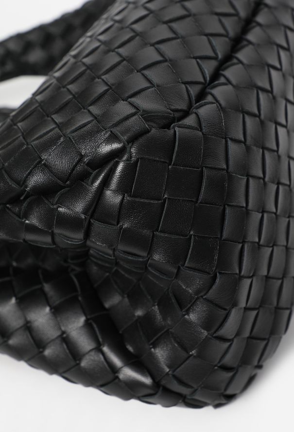 Bottega Veneta Campana Black Intrecciato Small Shoulder Bag - 9