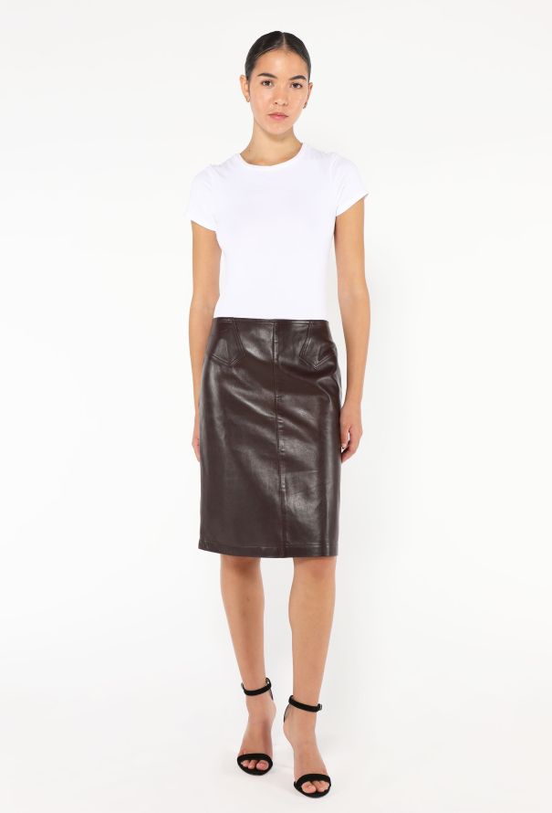 Alaïa Early '80s Stitched Leather Skirt - 3 Alaïa Early '80s Stitched Leather Skirt - 3