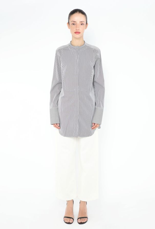Céline Pinstripe Cotton Bib Tunic - 3