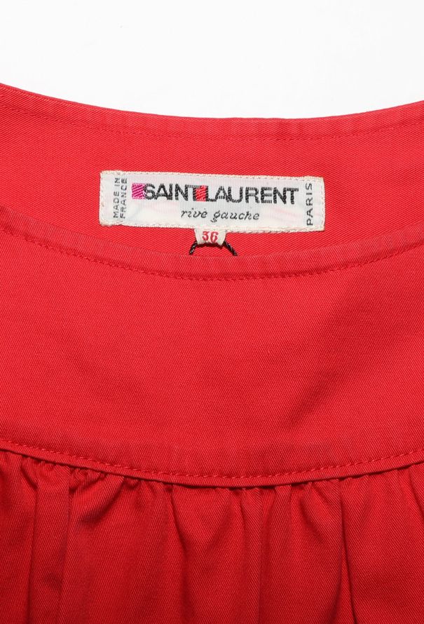 Saint Laurent 1982 Ruched Cotton Peasant Top - 5 Saint Laurent 1982 Ruched Cotton Peasant Top - 5