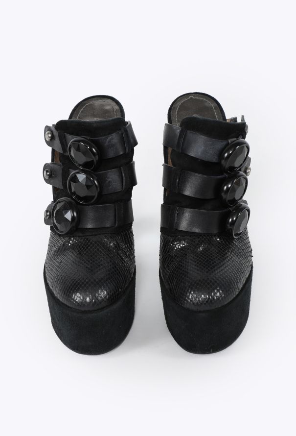 Proenza Schouler F/W 2010 Embossed Platform Mules - 3