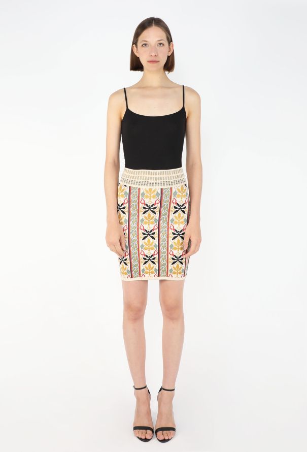 Alaïa F/W 1990 Jacquard Knit Skirt - 4