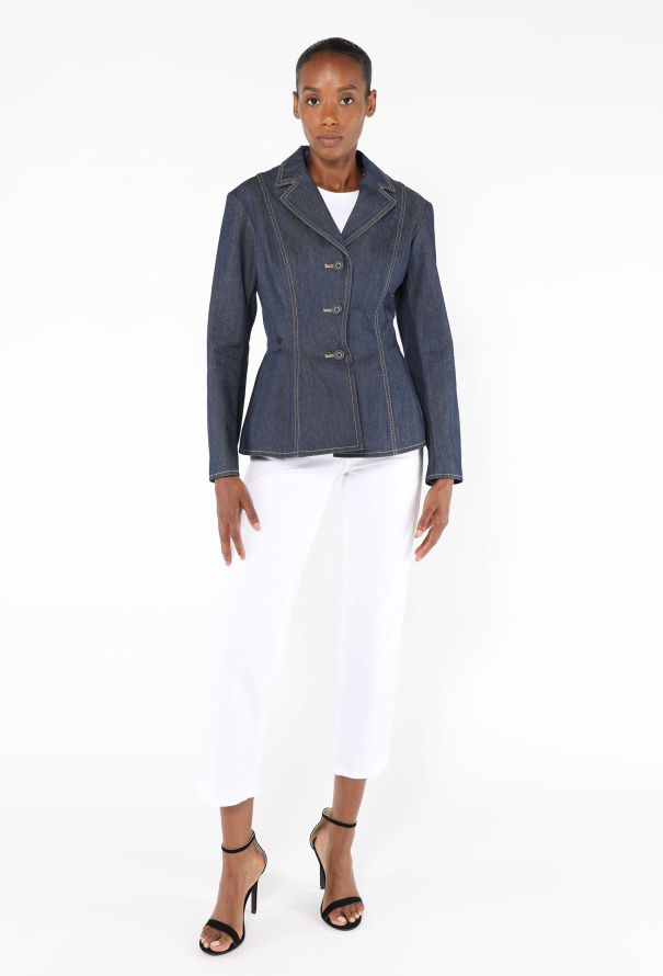 Dior 2022 Cinched Denim Bar Jacket - 1
