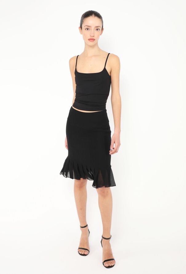Chanel F/W 2003 Fluted Chiffon Pleated Skirt - 4 Chanel F/W 2003 Fluted Chiffon Pleated Skirt - 4