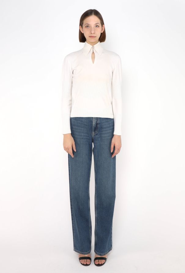 Chanel Cashmere Ribbed Knit Top - 2 Chanel Cashmere Ribbed Knit Top - 2