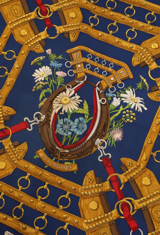 Hermès 'Aux Champs' Silk 90cm Carré, 1990 - 3