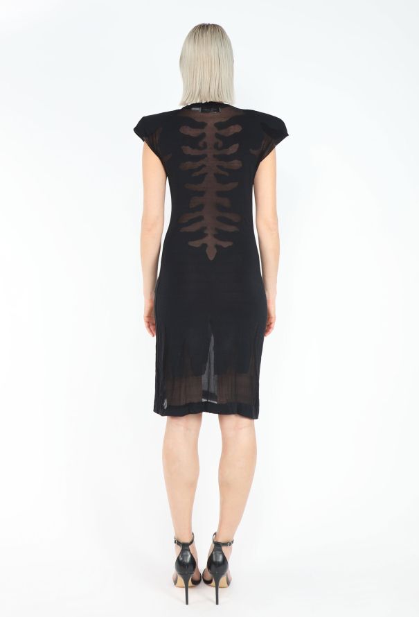 Saint Laurent Rare S/S 2003 Skeletal Mesh Dress - 1