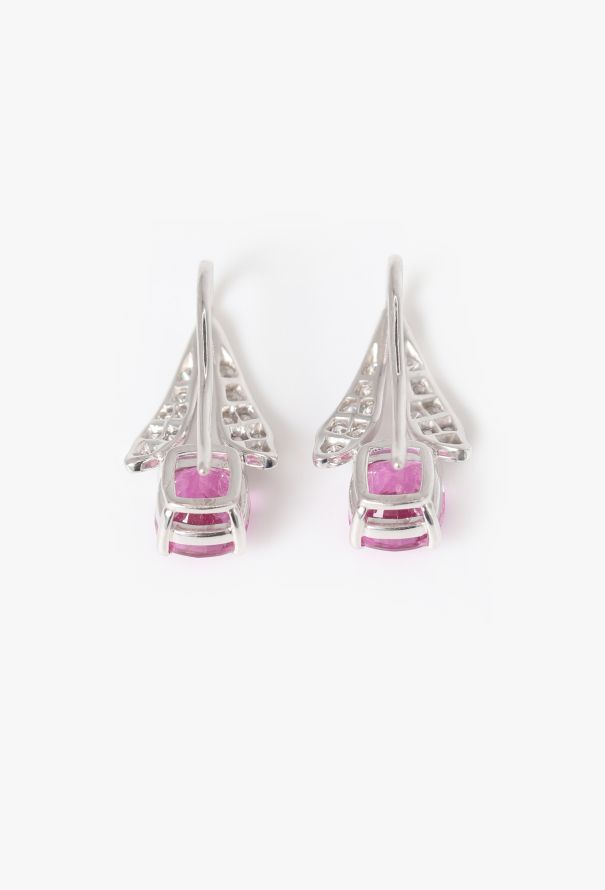 Mellerio 18k Gold, Diamond & 3.93 Carats Sapphire Tulip Earrings - 7 Mellerio 18k Gold, Diamond & 3.93 Carats Sapphire Tulip Earrings - 7