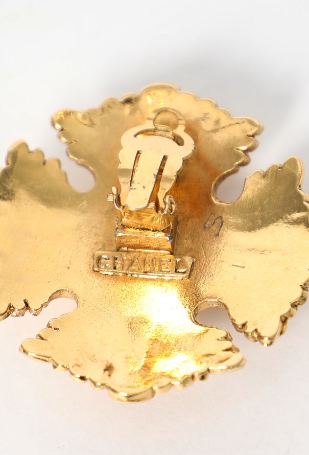 Chanel '80s Castellane Floral Sculpted Clip Earrings - 4