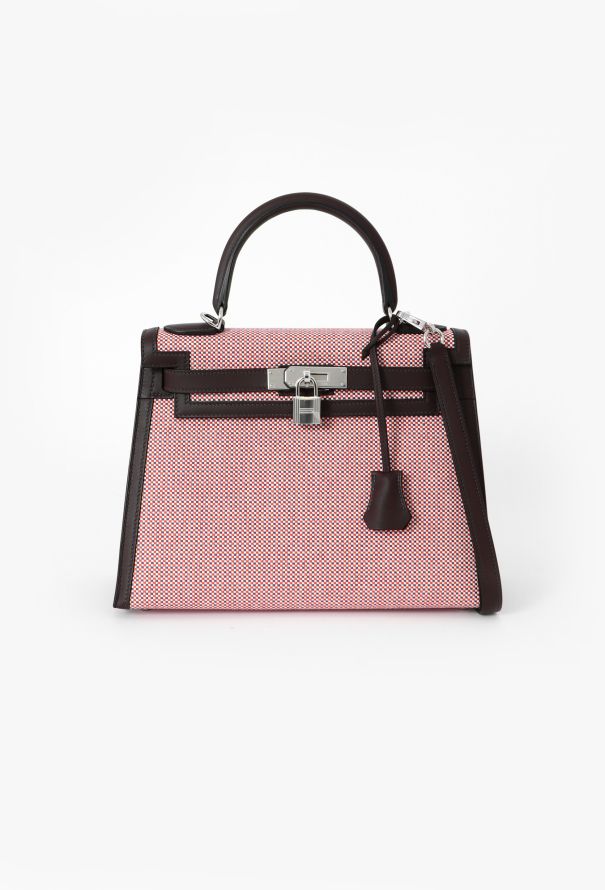Hermès 2024 Limited Edition Rouge Sellier Quadrille Kelly 28 - 1