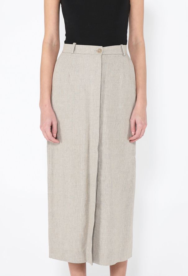 Hermès S/S 1999 Linen Column Skirt - 4