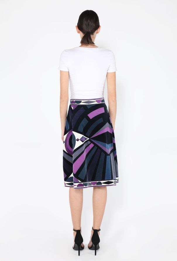 Emilio Pucci Printed Velvet Skirt, 1970s - 3