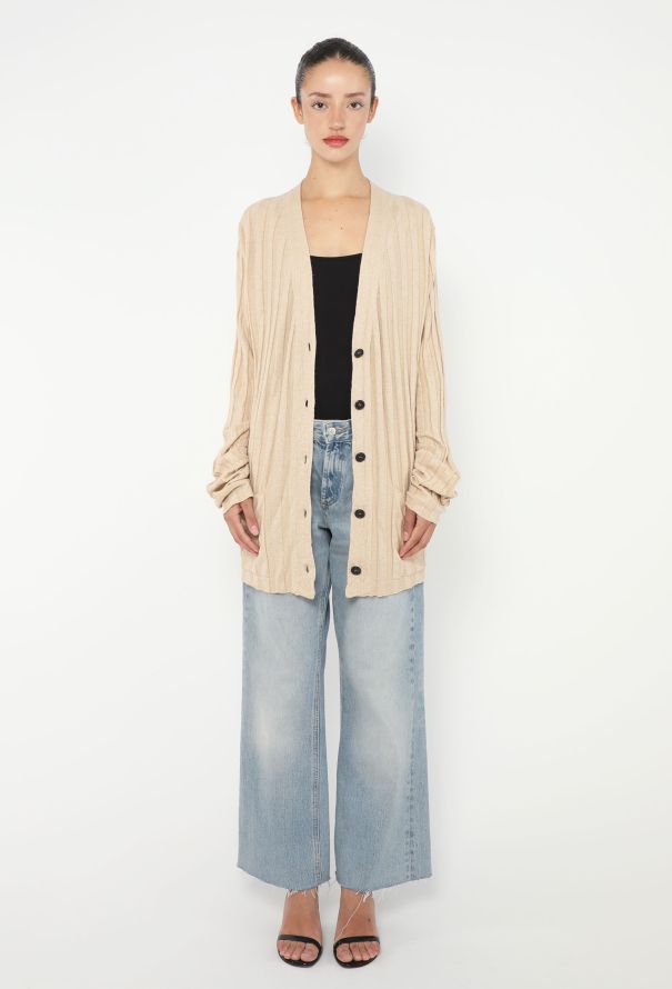 Céline 2010 Two-Tone Ribbed Cardigan - 2