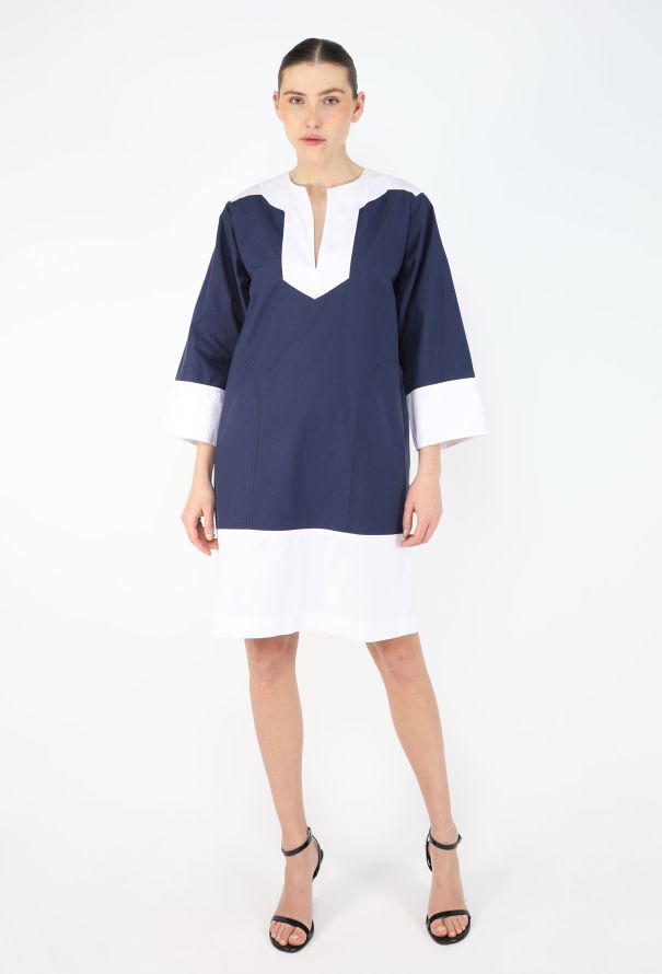 Saint Laurent 1976 Bicolor Cotton Tunic Dress - 2