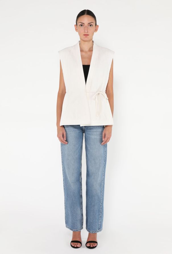 Céline S/S 2011 Linen Kimono Vest - 4