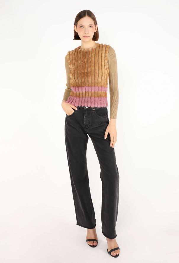 Prada Striped Mink Fur Top, 2000 - 3