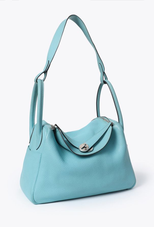 Hermès Lindy 30 Taurillon Clémence Bleu Atoll - 2