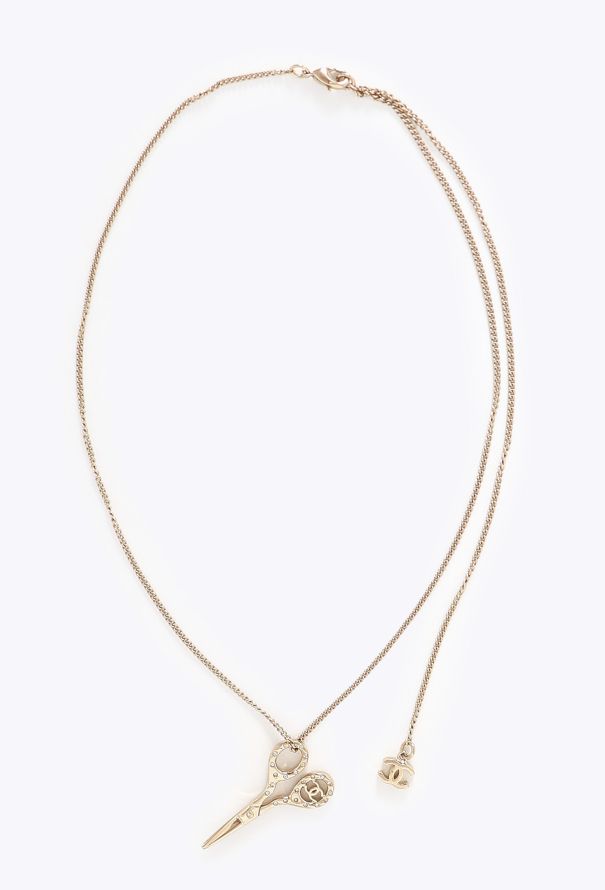 Chanel 2022 Embellished Scissor Necklace - 1